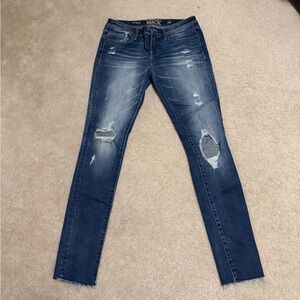 Buckle Women's Blue Distressed Skinny Jeans